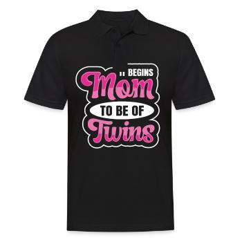 Twins Mom Zitat für eine zukünftige Mutter von - Männer Poloshirt - Schwarz - Vorne - Kai (181cm)