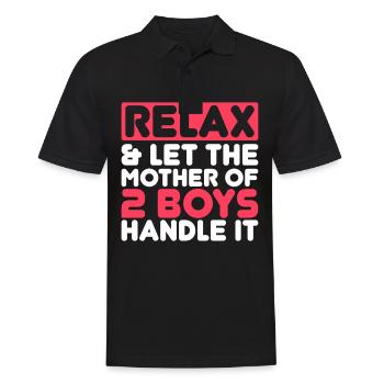Mutter von 2 Jungen Design für eine Mutter von 2 - Männer Poloshirt - Schwarz - Vorne - Kai (181cm)