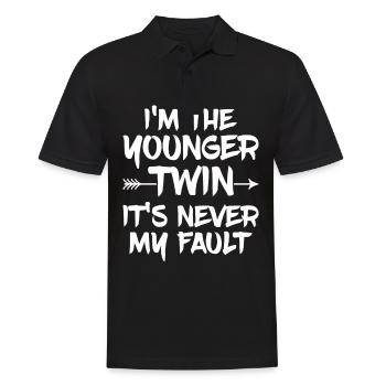 Zwillingsgeschwister Angebot für einen zweieiigen - Männer Poloshirt - Schwarz - Vorne - Kai (181cm)