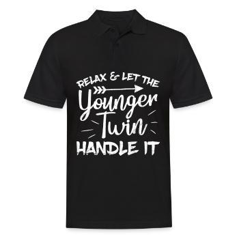 Zwillingsgeschwister Angebot für einen zweieiigen - Männer Poloshirt - Schwarz - Vorne - Kai (181cm)