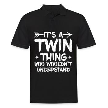 Zwillingsgeschwister Design für einen identischen - Männer Poloshirt - Schwarz - Vorne - Kai (181cm)