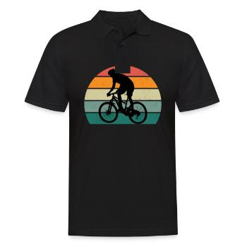 Fahrrad Fahrradfahren Fahrradfahrer Stadtrad Rad - Männer Poloshirt - Schwarz - Vorne - Kai (181cm)