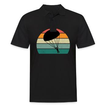 Parachute Skydiving Parachutists - Men's Polo Shirt - black - Front - Kai (181cm)
