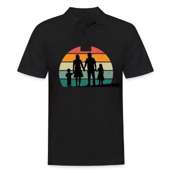 Famille Maman Papa Enfant Fils Fille Tante Oncle - Polo Homme - noir - Devant - Kai (181cm)