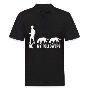 Ich und meine Follower Hund Hunde Hündchen Hunde - Männer Poloshirt - Schwarz - Vorne - Kai (181cm)