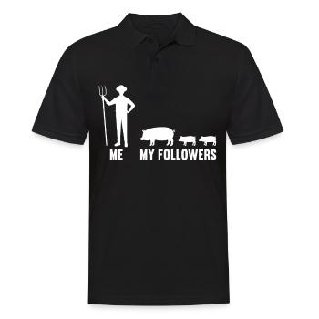 Me and my followers farmer pig pigs - Men's Polo Shirt - black - Front - Kai (181cm)