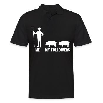 Me and my followers farmer pig pigs - Men's Polo Shirt - black - Front - Kai (181cm)