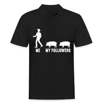 Me and my followers farmer pig pigs - Men's Polo Shirt - black - Front - Kai (181cm)