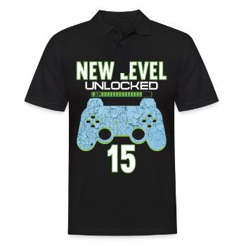 15 Years old 15 birthday outfit Gamer Gaming - Men's Polo Shirt - black - Front - Kai (181cm)