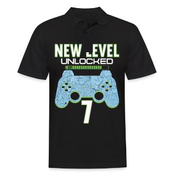 7 Years old 7 birthday outfit Gamer Gaming - Men's Polo Shirt - black - Front - Kai (181cm)