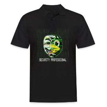 Cyber Security Professional Hacker Maske Linux - Männer Poloshirt - Schwarz - Vorne - Kai (181cm)