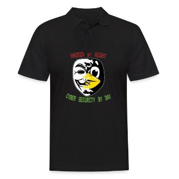 Lustiger Cyber Security Expert Linux Pinguin als - Männer Poloshirt - Schwarz - Vorne - Kai (181cm)
