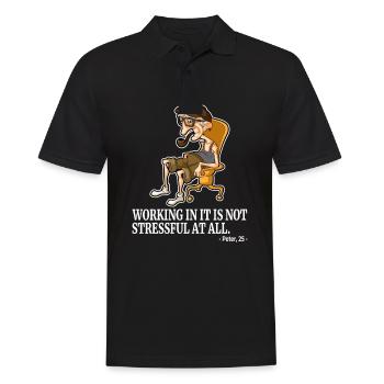 IT Humor Arbeit mit Computer ist nicht anstrengend - Männer Poloshirt - Schwarz - Vorne - Kai (181cm)