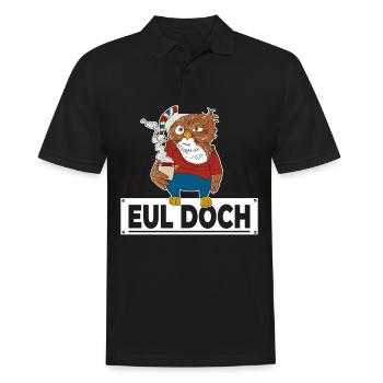 Morgenmuffel Eule mit Kaffee Eul Doch keine Bock - Männer Poloshirt - Schwarz - Vorne - Kai (181cm)