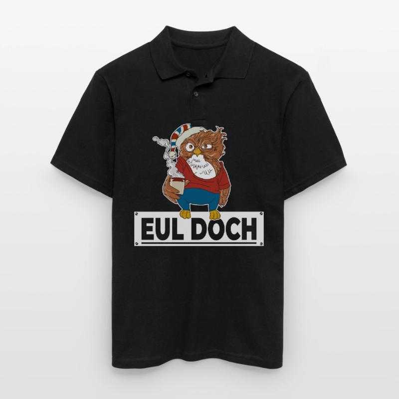 Morgenmuffel Eule mit Kaffee Eul Doch keine Bock Männer Poloshirt