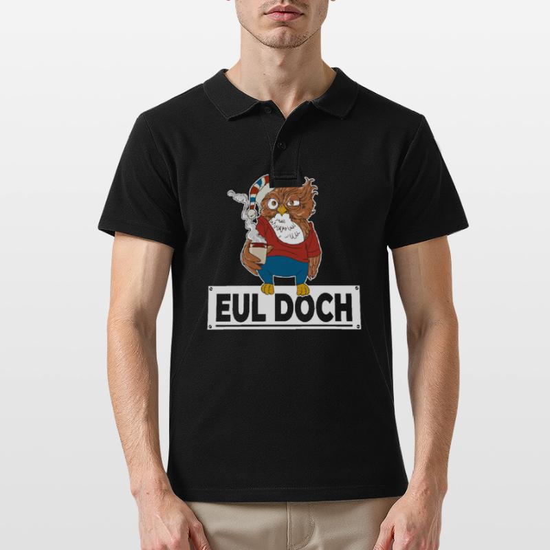 Morgenmuffel Eule mit Kaffee Eul Doch keine Bock Männer Poloshirt