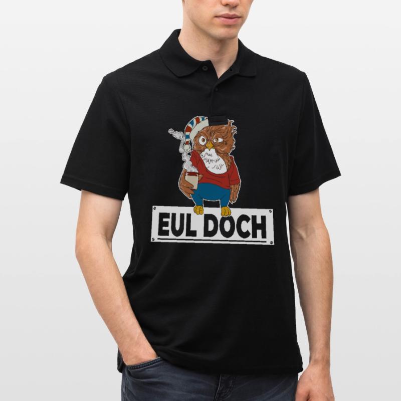 Morgenmuffel Eule mit Kaffee Eul Doch keine Bock Männer Poloshirt