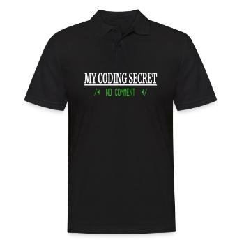 Lustiger Programmierer Humor - Coding Secret No - Männer Poloshirt - Schwarz - Vorne - Kai (181cm)