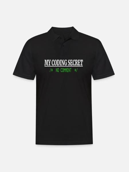 Lustiger Programmierer Humor - Coding Secret No - Männer Poloshirt - Schwarz