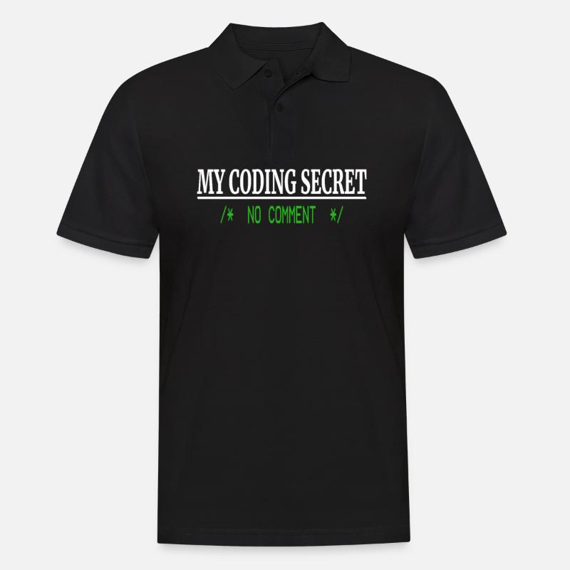 Lustiger Programmierer Humor - Coding Secret No - Männer Poloshirt - Schwarz