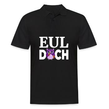 mit Wortwitz Eul Doch statt Heul Doch - Männer Poloshirt - Schwarz - Vorne - Kai (181cm)