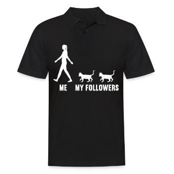 Moi et mes followers chat chatte chat chaton chats - Polo Homme - noir - Devant - Kai (181cm)