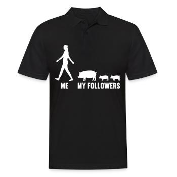Me and my followers farmer pig pigs - Men's Polo Shirt - black - Front - Kai (181cm)