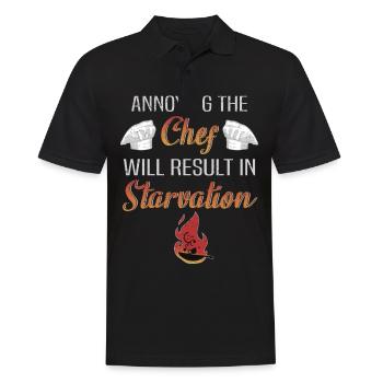 Chef restaurant funny saying kitchen chef - Men's Polo Shirt - black - Front - Kai (181cm)