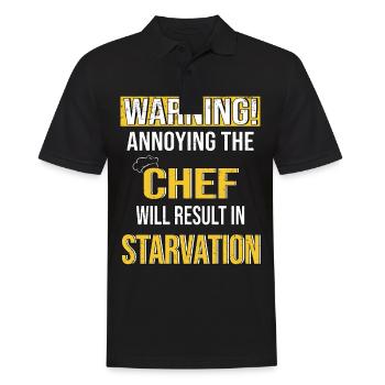 Kitchen Chef funny saying Chef Restaurant - Men's Polo Shirt - black - Front - Kai (181cm)