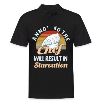 Chef Chef Kitchen Restaurant funny saying - Men's Polo Shirt - black - Front - Kai (181cm)