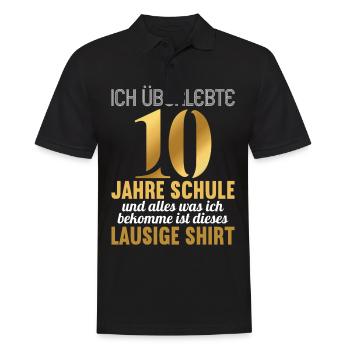 Realschule bestanden Realschulabschluss 2022 - Männer Poloshirt - Schwarz - Vorne - Kai (181cm)