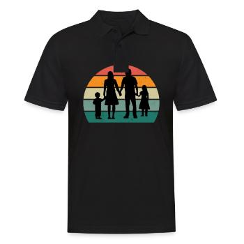 Famille Maman Papa Enfant Fils Fille Tante Oncle - Polo Homme - noir - Devant - Kai (181cm)