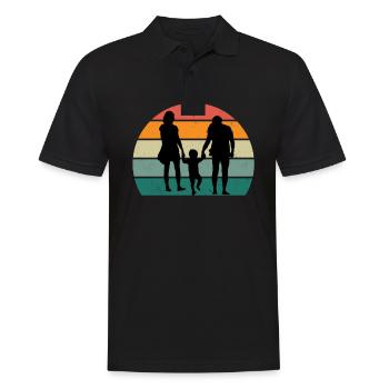 Famille Maman Papa Enfant Fils Fille Tante Oncle - Polo Homme - noir - Devant - Kai (181cm)