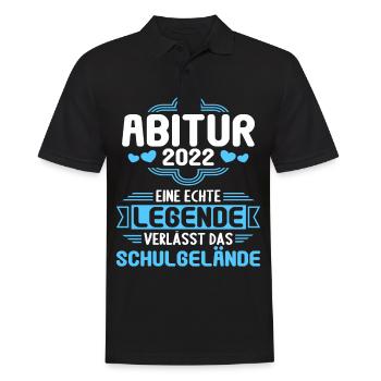 Abitur Gymnasium Damen und Herren Abi 2022 - Männer Poloshirt - Schwarz - Vorne - Kai (181cm)