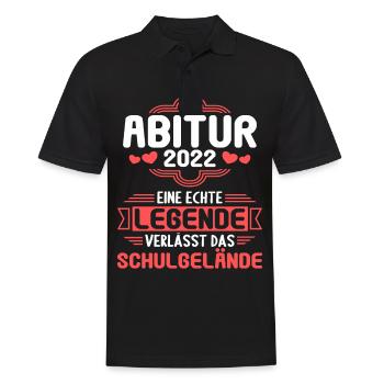 Abitur Gymnasium Damen und Herren Abi 2022 - Männer Poloshirt - Schwarz - Vorne - Kai (181cm)