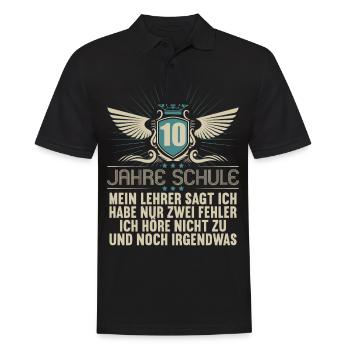 Realschule bestanden Realschulabschluss 2022 - Männer Poloshirt - Schwarz - Vorne - Kai (181cm)