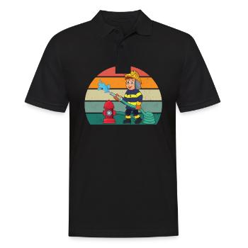 Pompier Pompiers Éteindre Les Secours Incendie - Polo Homme - noir - Devant - Kai (181cm)
