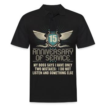 15 years of service 15 years of service - Men's Polo Shirt - black - Front - Kai (181cm)