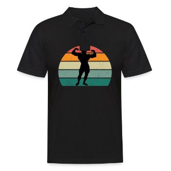 Krafttraining Fitnessstudio fitness sport Training - Männer Poloshirt - Schwarz - Vorne - Kai (181cm)