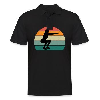 Krafttraining Fitnessstudio fitness sport Training - Männer Poloshirt - Schwarz - Vorne - Kai (181cm)