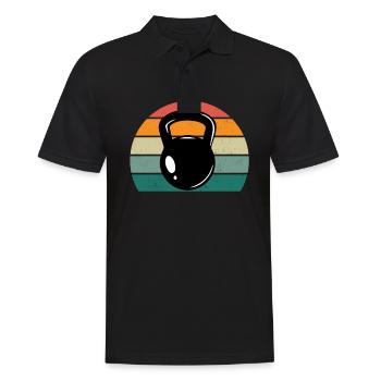 Krafttraining Fitnessstudio fitness sport Training - Männer Poloshirt - Schwarz - Vorne - Kai (181cm)