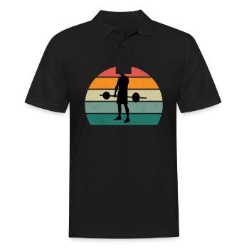 Krafttraining Fitnessstudio fitness sport Training - Männer Poloshirt - Schwarz - Vorne - Kai (181cm)
