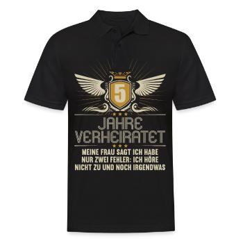 5 Jahre verheiratet nur 2 Fehler 5.Hochzeitstag - Männer Poloshirt - Schwarz - Vorne - Kai (181cm)