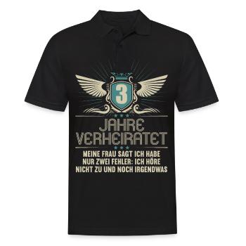 3 years married only 2 mistakes 3.Wedding anniversary - Men's Polo Shirt - black - Front - Kai (181cm)
