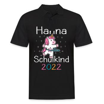 Einschulung 2022 Hanna Einhorn Erstklässler 2022 - Männer Poloshirt - Schwarz - Vorne - Kai (181cm)