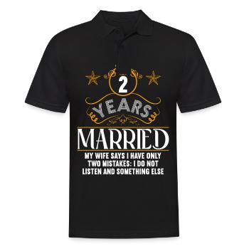 2 ans marié seulement 2 erreurs 2.Anniversaire de mariage - Polo Homme - noir - Devant - Kai (181cm)