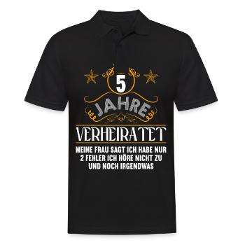 5 Jahre verheiratet nur 2 Fehler 5.Hochzeitstag - Männer Poloshirt - Schwarz - Vorne - Kai (181cm)