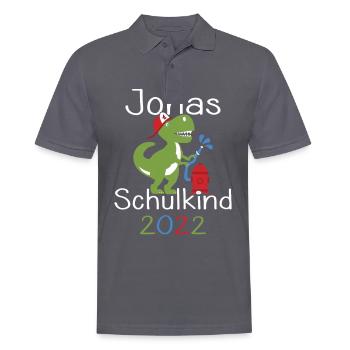 Jonas 2022 T-Rex Einschulung Erstklässler 2022 - Männer Poloshirt - Anthrazit - Vorne - Nico (186cm)