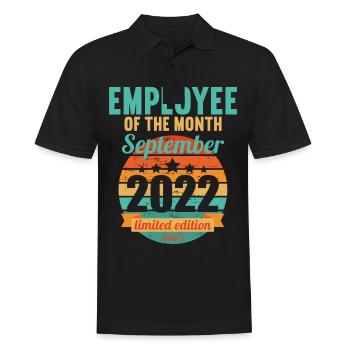 Mitarbeiter des Monats September 2022 - Männer Poloshirt - Schwarz - Vorne - Kai (181cm)