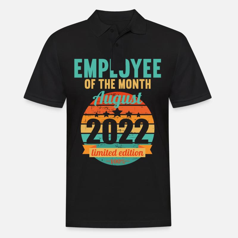 Mitarbeiter des Monats August 2022 - Männer Poloshirt - Schwarz
